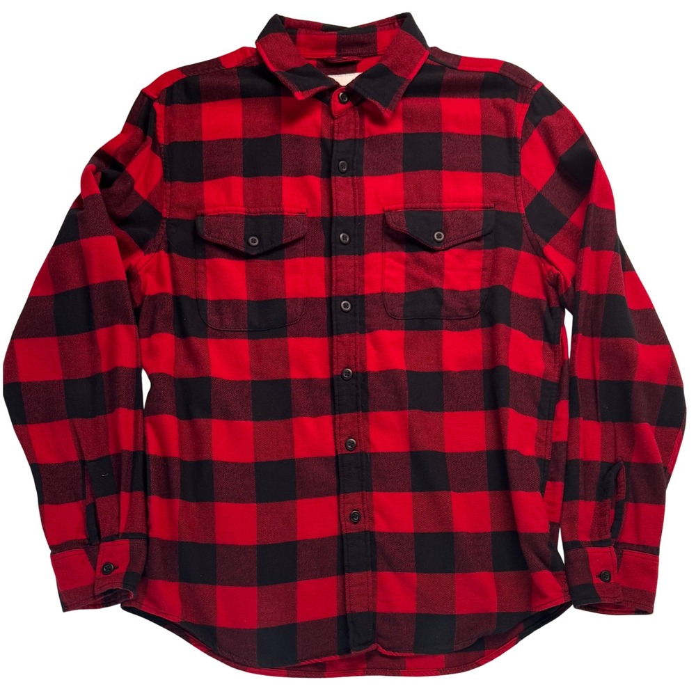 American Eagle Super Soft Buffalo Plaid Flannel Shirt Mens Medium Red Black
